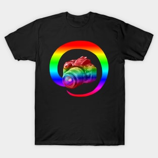 Camera Ombre Rainbow Swirl T-Shirt